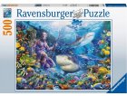 PUZZLE OCEAN LES REQUINS LE ROI DE LA MER DAUPHINS SUR LE RECIF DE CORAIL 500 PIECES - RAVENSBURGER - 150397