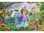 PUZZLE PRINCESSE FEE AVEC LICORNE ET CHATEAU 150 PIECES - FANTASTIQUE - SCHMIDT - 56307