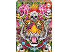 PUZZLE RUGISSEMENT DU TIGRES AVEC TETE DE MORT 1000 PIECES - COLLECTION ANIMAUX SAUVAGES - EDUCA - 19017