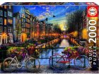 PUZZLE VUE FLEURIE SUR LE CANAL D'AMSTERDAM 2000 PIECES - COLLECTION PAYSAGE PAYS-BAS - EDUCA - 17127