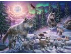 PUZZLE XXL FAMILLE DE LOUPS SE PROMENE DANS LA FORET AU CLAIR DE LUNE - 150 PIECES - RAVENSBURGER - 129089