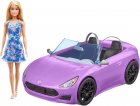 VOITURE CABRIOLET MAUVE BARBIE + POUPEE BARBIE - AUTO SPORTIVE - VEHICULE DECAPOTABLE - MATTEL - HBY29